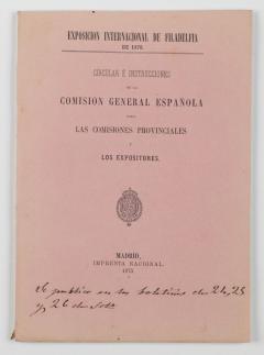 Circular i instruccions de la Comissió General Espanyola per a les comissions provincials i expositors. ES.462508. ADPV. Diputació. E.7.1, caixa 4, exp.39