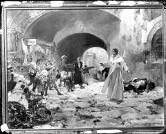 ANTONIO GARCÍA. El padre Jofré defendiendo a un loco, pintura de Joaquín Sorolla Bastida. s.l. 1887. ES.462508.ADPV/Colección Boldún, imagen nº 07382