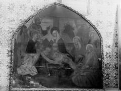 FRANCISCO SANCHIS MUÑOZ Pintura a l'oli del Davallament, anònim del segle XV, en el palau Arquebisbal de València. 1948. ES.462508. ADPV/Col·lecció Sanchis, imatge nº 01407