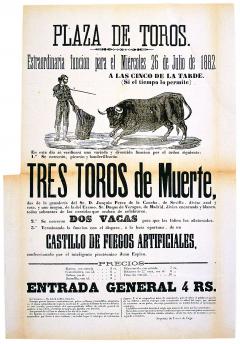 AGUADO. Plaça de bous: ... el dimecres 26 juliol 1882 ... bous ... 1882. ES.462508.ADPV / Cartells taurins / CT 19-379 , imatge nº 03183