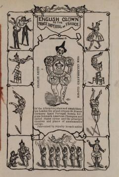 English Clown to the Prince Imperial of  France. 1871; 28 x 22 cm.ES.462508.ADPV/Cartells de circ/ Sig. IX.1 caixa 25, lligall 82.02