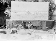 Apunt de platja i Crist mort, per Ignacio Pinazo Camarlench. Fotografia: Col·lecció Enrique Cardona, ca. 1930. Signatura 0873.
