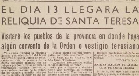 Recorte del diario Las Provincias de el 10 de enero de 1963. ES.462508.ADPV/Diputación. A.0.1.2.1. caja 39 expediente 155
