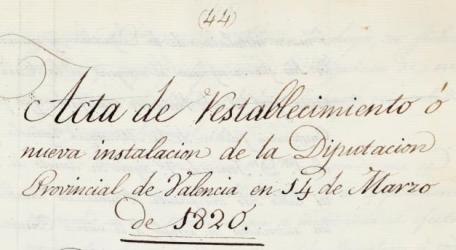 Actes Diputació de València 1814-2015, actes Junta d'Obres del Port 1880-1898, actes Diputació de Xàtiva 1822-1823