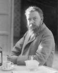 ANTONIO GARCÍA. Retrat de Joaquín Sorolla Bastida assegut davant d'una tassa de cafè i licors . 1904. ES.462508.ADPV / Col·lecció Boldún , imatge nº 07.347
