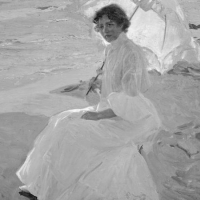 ANTONIO GARCÍA. Clotilde amb para-sol , pintura de Joaquín Sorolla Bastida . 1904. ES.462508.ADPV / Col·lecció Boldún , imatge nº 07419