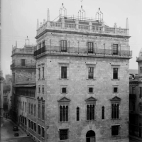 FRANCISCO SANCHIS MUÑOZ Torreón nuevo del palacio de la Generalitat de Valencia. Valencia. 1952. ES.462508.ADPV/Colección Sanchis, imagen nº  01358