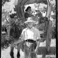 FRANCISCO SANCHIS MUÑOZ Pintura al óleo de hortelanos, por el pensionado de la Diputación de Valencia Emilio Ros Benet. Valencia. 1946. ES.462508.ADPV/Colección Sanchis, imagen nº  01531