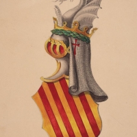 Il·lustració de l'escut de la Diputació Provincial de València. 1972. ES.462508.ADPV/Diputació/ A.0.1.2.1. caixa 34
