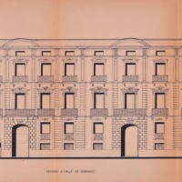 Alçat de la façana del Palau de la Bailia o de Jaúdenes, seu actual de la Diputació. 1952. ES.462508.ADPV/Mapes i planòls/MP032, nº 20