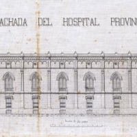 JOAQUÍN MARÍA BELDA. Fachada posterior del antiguo Hospital Provincial. 1881. ES.462508.ADPV/Mapas y planos/R05, nº 16.01
