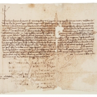 CARLOS I, REY DE ESPAÑA. Convocatoria a Guillermo Ramón Catalá a las Cortes Generales que se iniciarán el 13 de octubre de 1519 en la ciudad de Orihuela, al estar Valencia azotada por una epidermia, recibiendo en ellas el juramento de fidelidad del reino. ES.462508.ADPV/Duquesa de Almodovar. Cartas reales/ caja 5, nº 1
