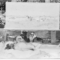 Apunte de playa y Cristo muerto, por Ignacio Pinazo Camarlench. Fotografía: Colección Enrique Cardona, ca.1930. Signatura 0873.