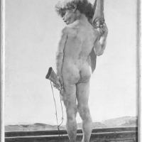 Pintura al óleo de El guardavía, por Ignacio Pinazo Camarlench, en el Museo de Bellas Artes de Valencia. Fotografía: Colección Francisco Sanchis, ca.1946. Signatura 1523.